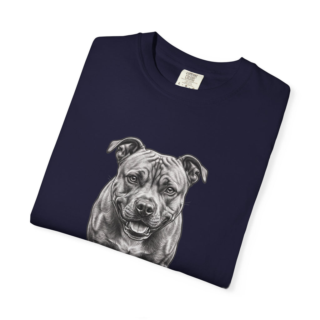 Pit Bull Portrait T‑Shirt — Realistic Running Dog Graphic Tee