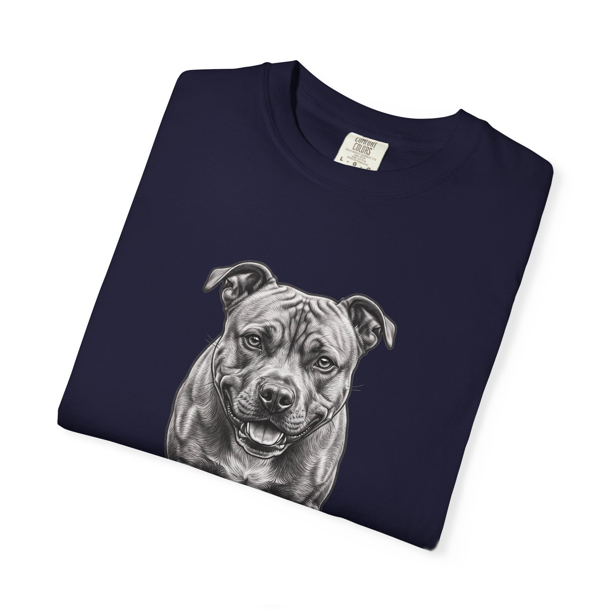 Pit Bull Portrait T‑Shirt — Realistic Running Dog Graphic Tee