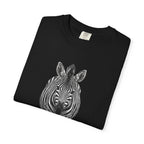 Zebra Front-Print T-Shirt — Realistic Monochrome Wildlife Tee