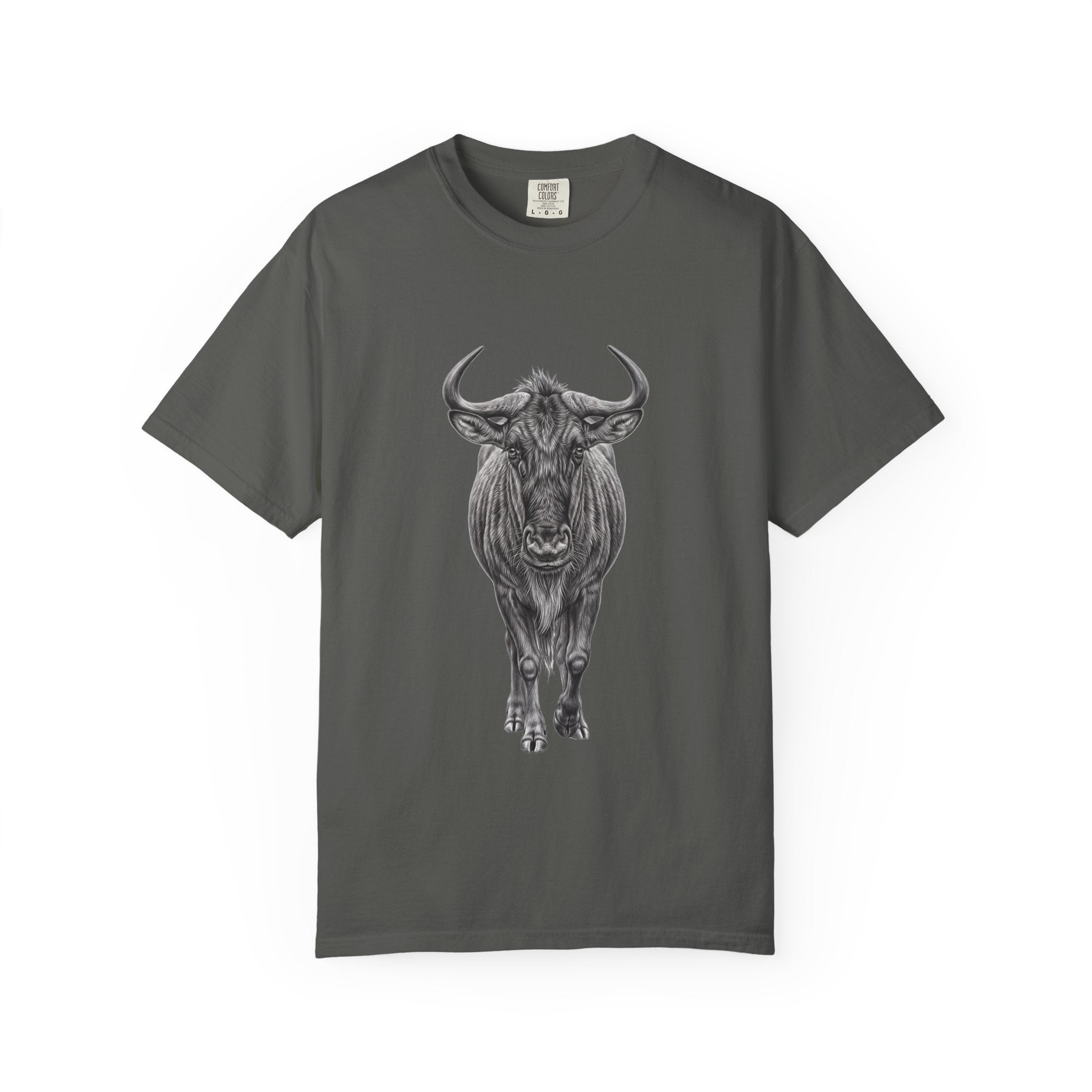 Wildebeest Illustration T-Shirt — Vintage Safari Animal Graphic Tee