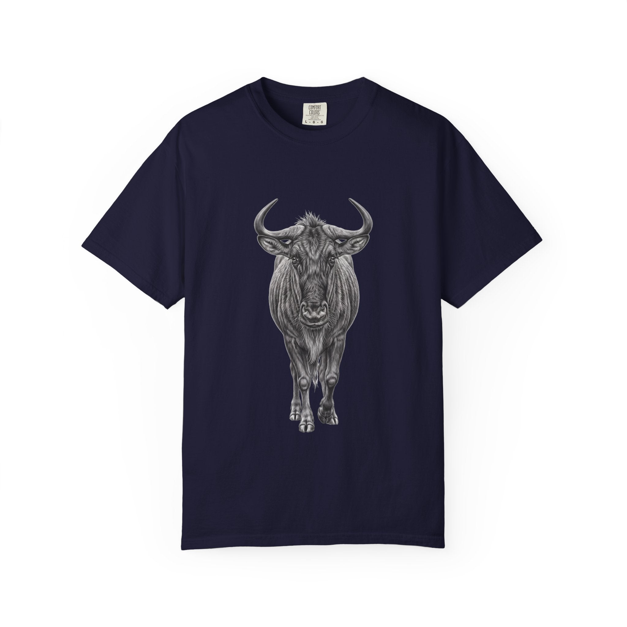 Wildebeest Illustration T-Shirt — Vintage Safari Animal Graphic Tee