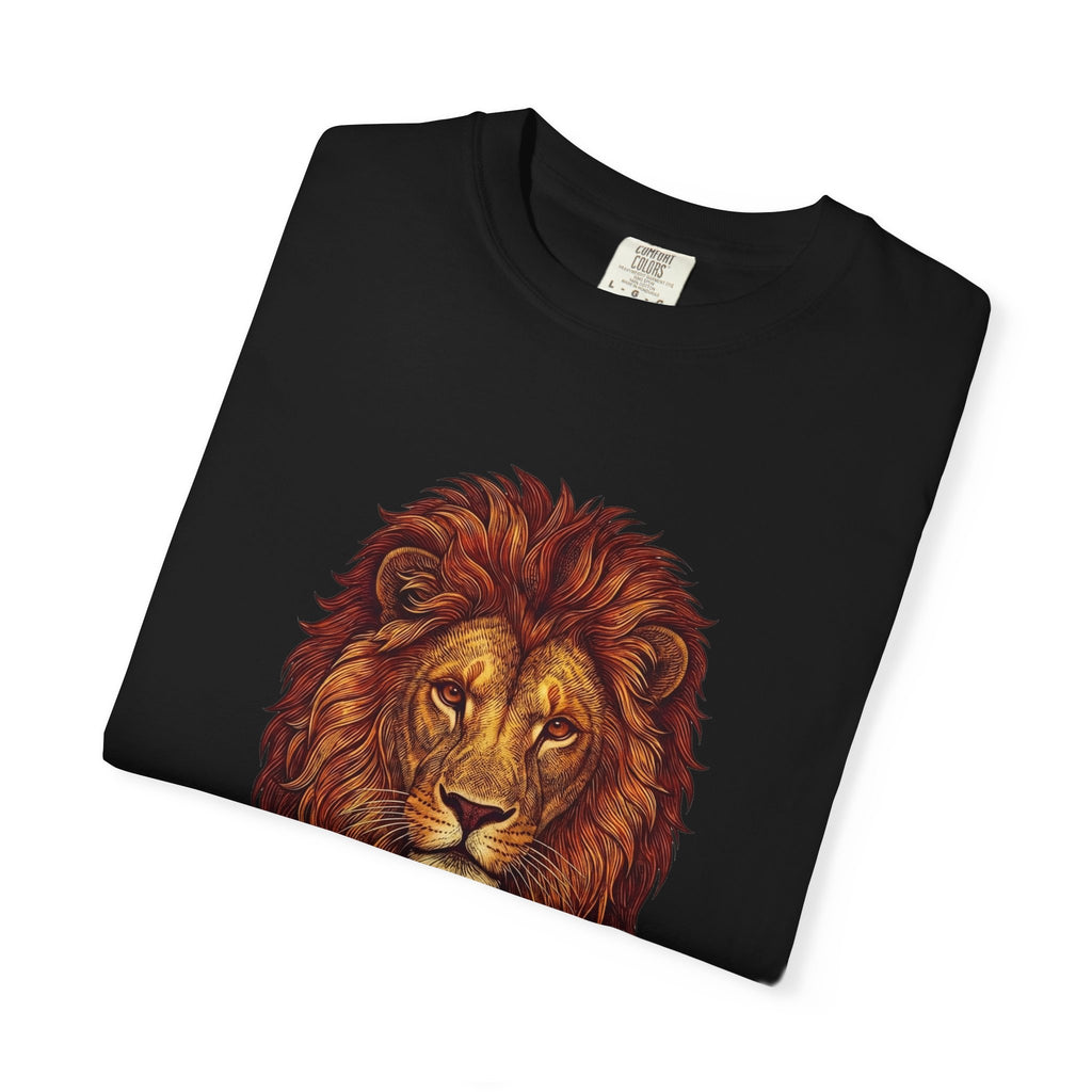 Lion Illustration T-Shirt — Majestic Walking Lion Graphic Tee