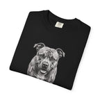 Pit Bull Portrait T‑Shirt — Realistic Running Dog Graphic Tee