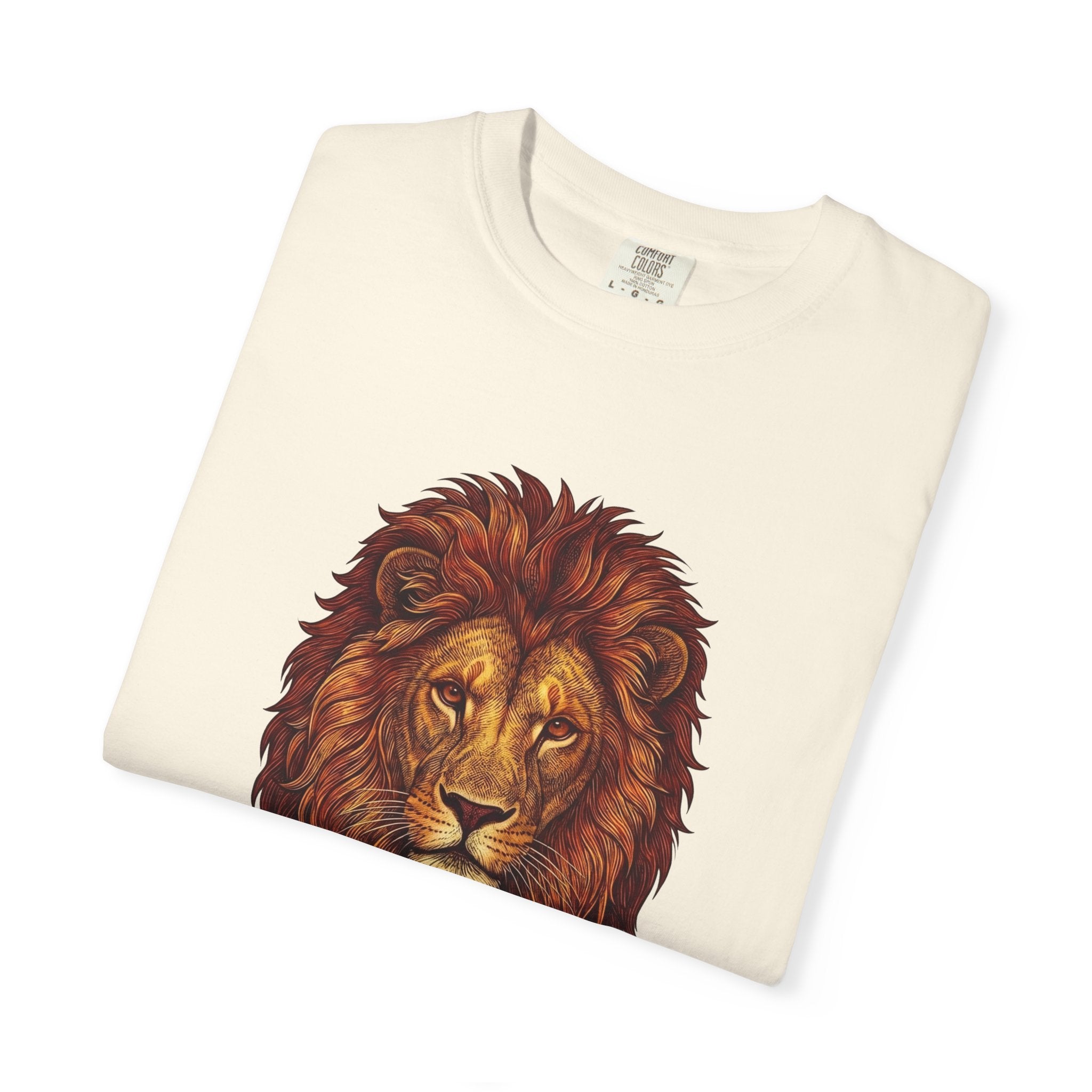 Lion Illustration T-Shirt — Majestic Walking Lion Graphic Tee