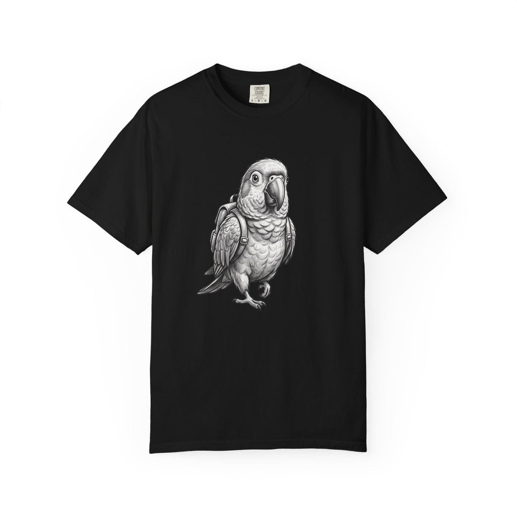 African Grey Parrot T-Shirt — Realistic Bird Illustration Shirt