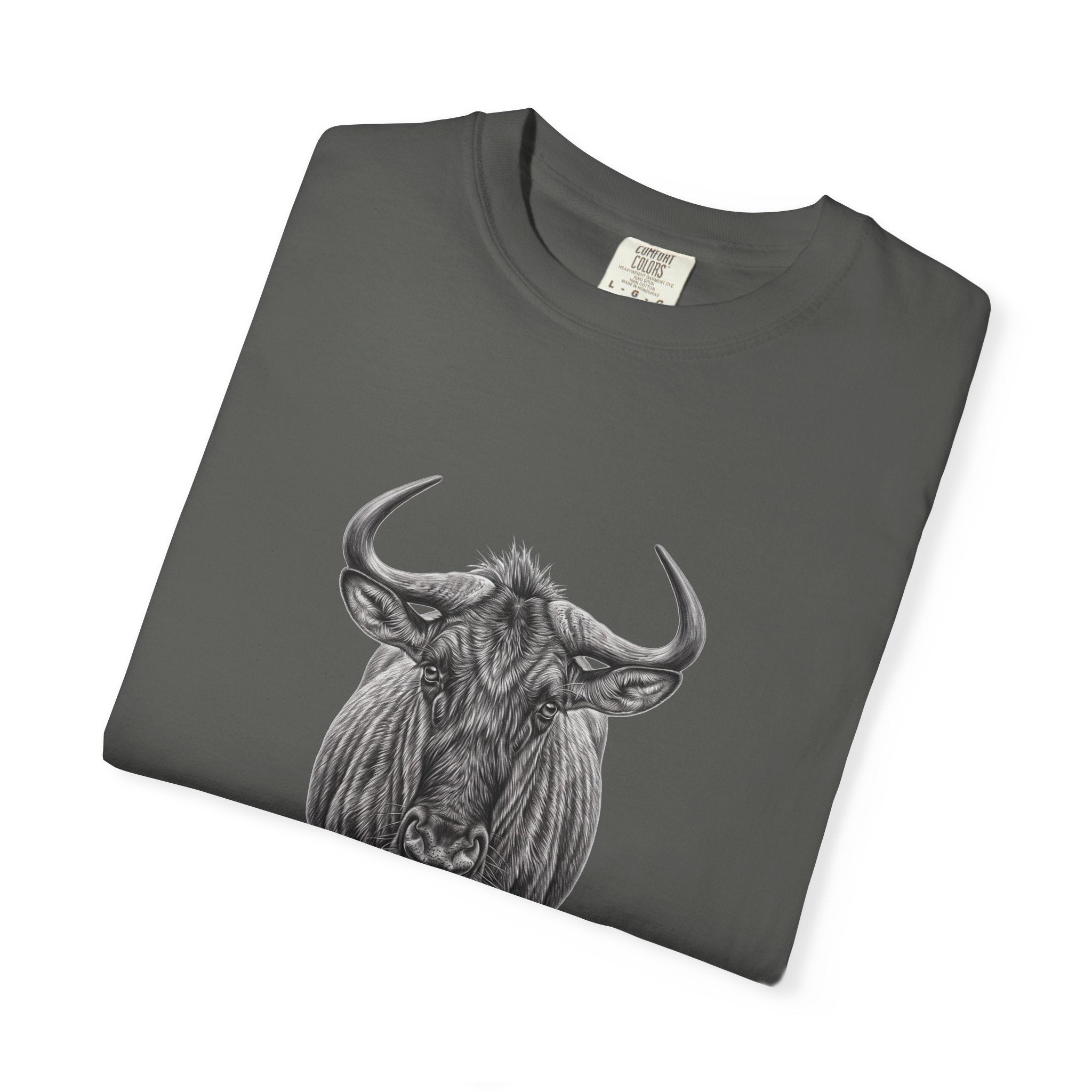 Wildebeest Illustration T-Shirt — Vintage Safari Animal Graphic Tee