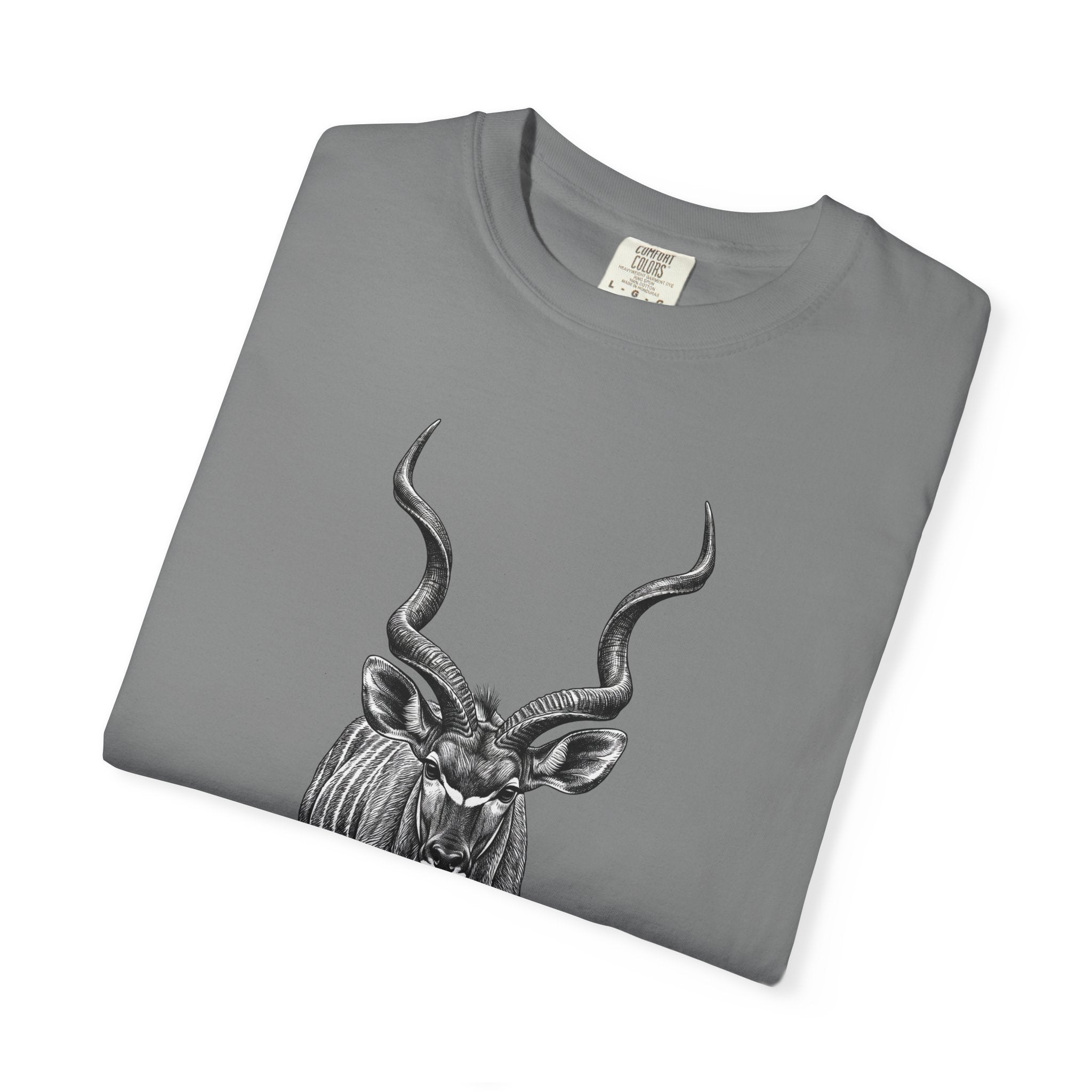 Kudu Antelope Graphic T-Shirt — Monochrome Wildlife Tee