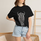 Wildebeest Illustration T-Shirt — Vintage Safari Animal Graphic Tee