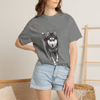 Husky Walk Graphic T-Shirt — Realistic Siberian Husky Illustration