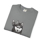 Husky Walk Graphic T-Shirt — Realistic Siberian Husky Illustration