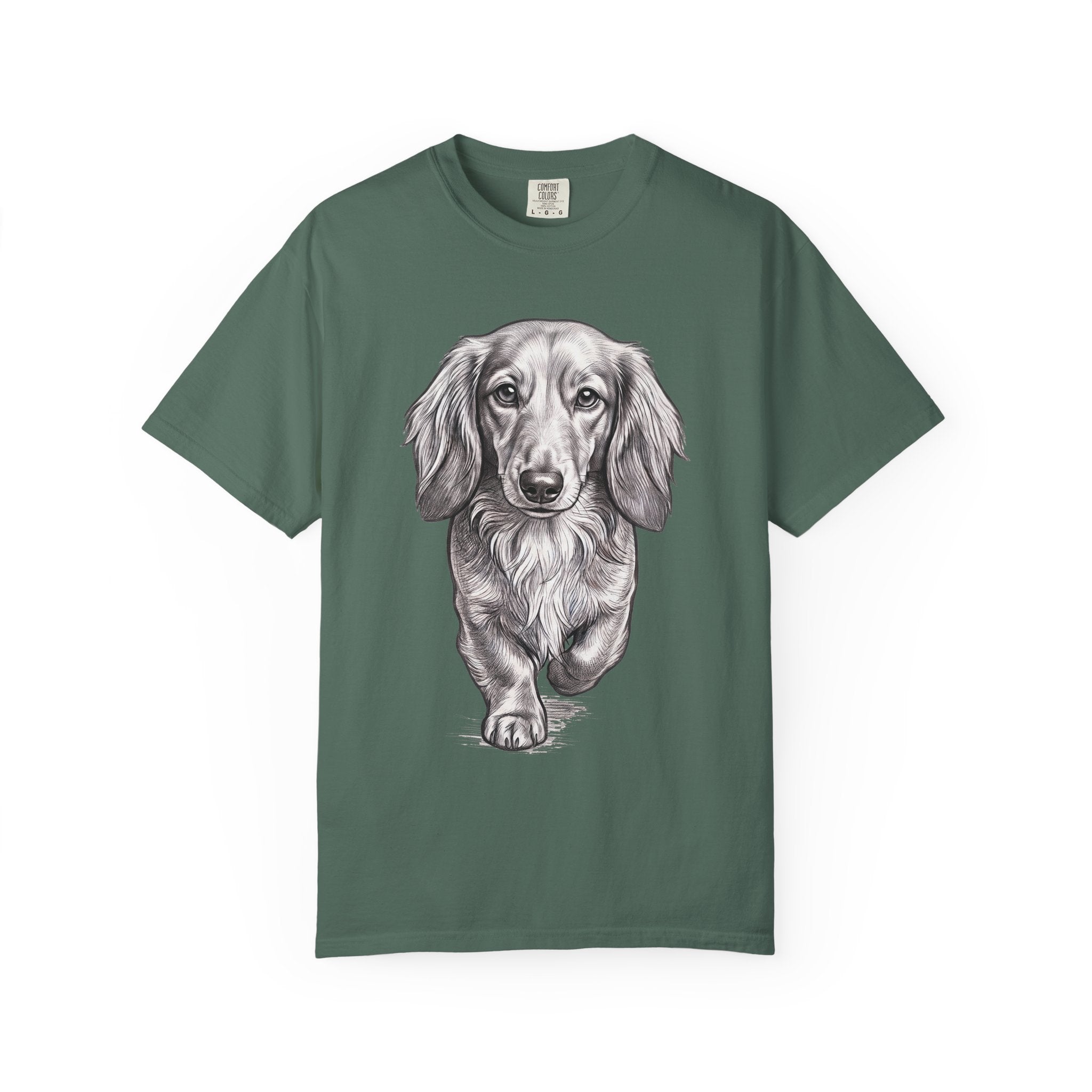 Dachshund Portrait T-Shirt — Realistic Walking Sausage Dog Tee for Dog Lovers