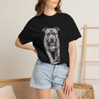 Pit Bull Portrait T‑Shirt — Realistic Running Dog Graphic Tee