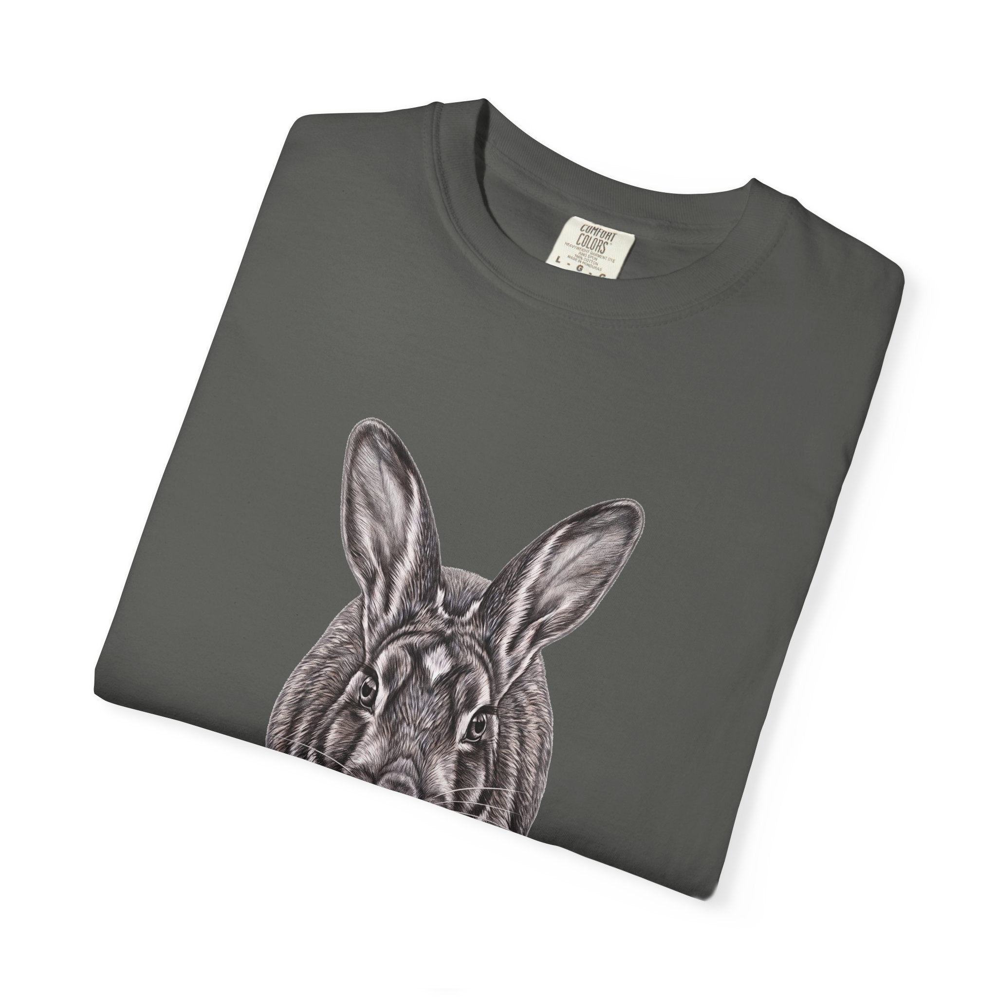 Vintage Rabbit Illustration T-Shirt — Front-Facing Hare Graphic Tee