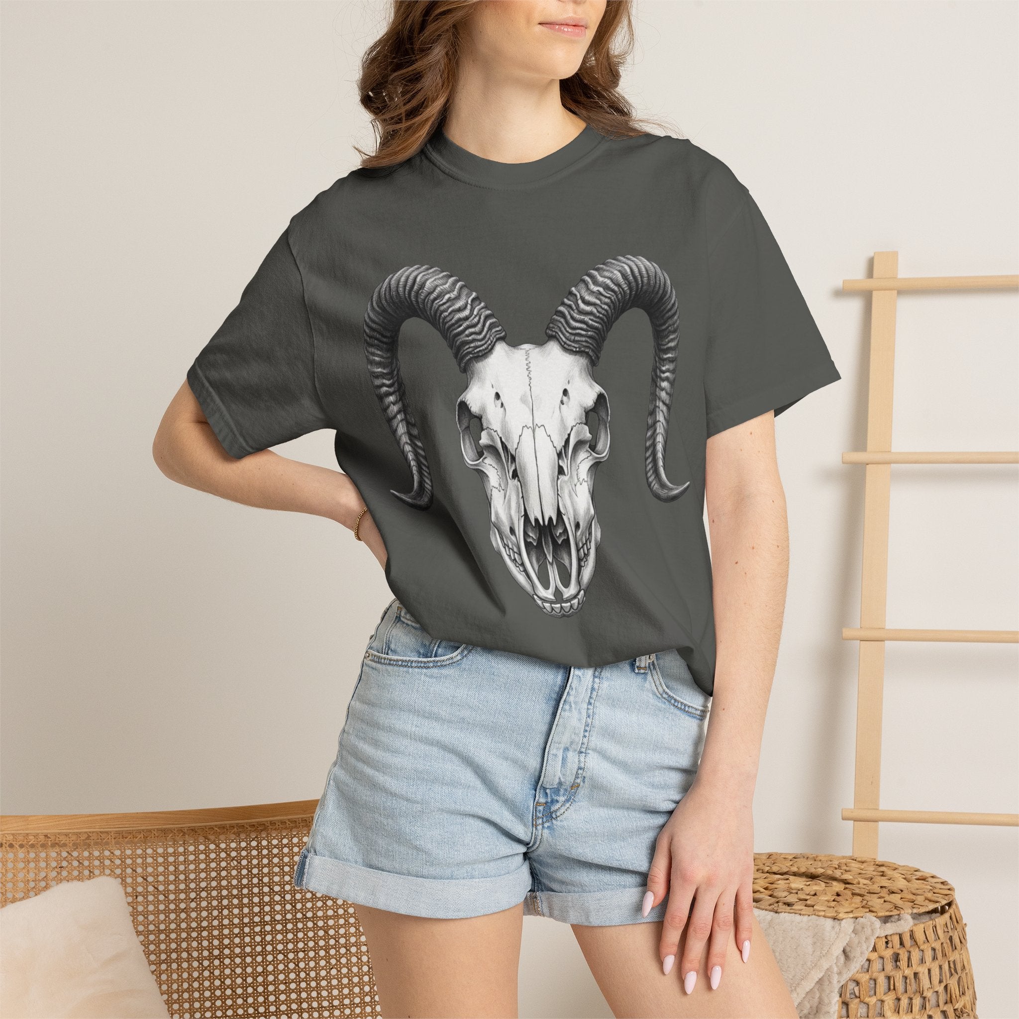 Ram Skull Graphic T-Shirt