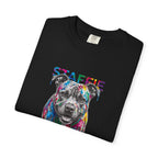 Colorful Pitbull Dog T‑Shirt — Vibrant Painted Dog Graphic Tee
