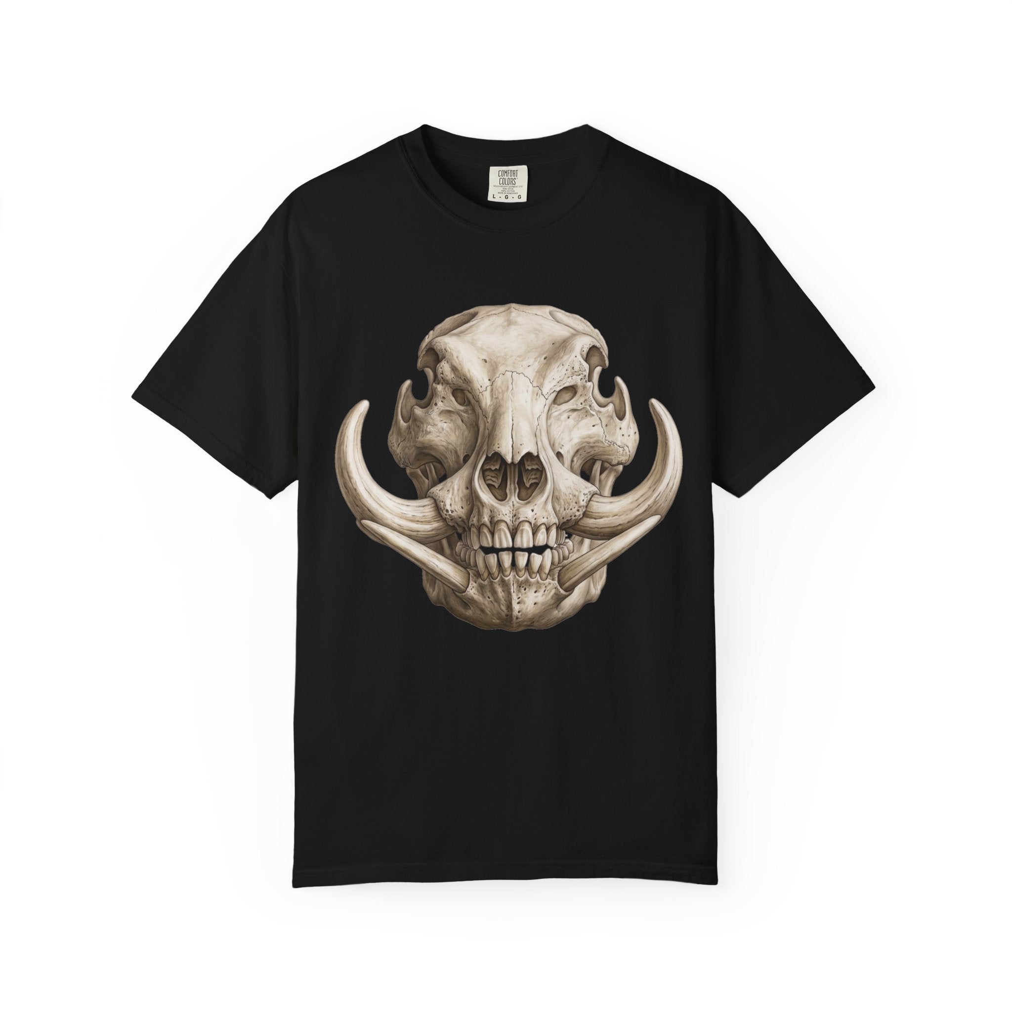 Boar Skull Graphic T-Shirt — Gothic Animal Skull Tee for Men & Women