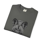 African Wild Dog Graphic T-Shirt — Realistic Walking Pawprint Design