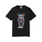 Colorful Pitbull Dog T‑Shirt — Vibrant Painted Dog Graphic Tee