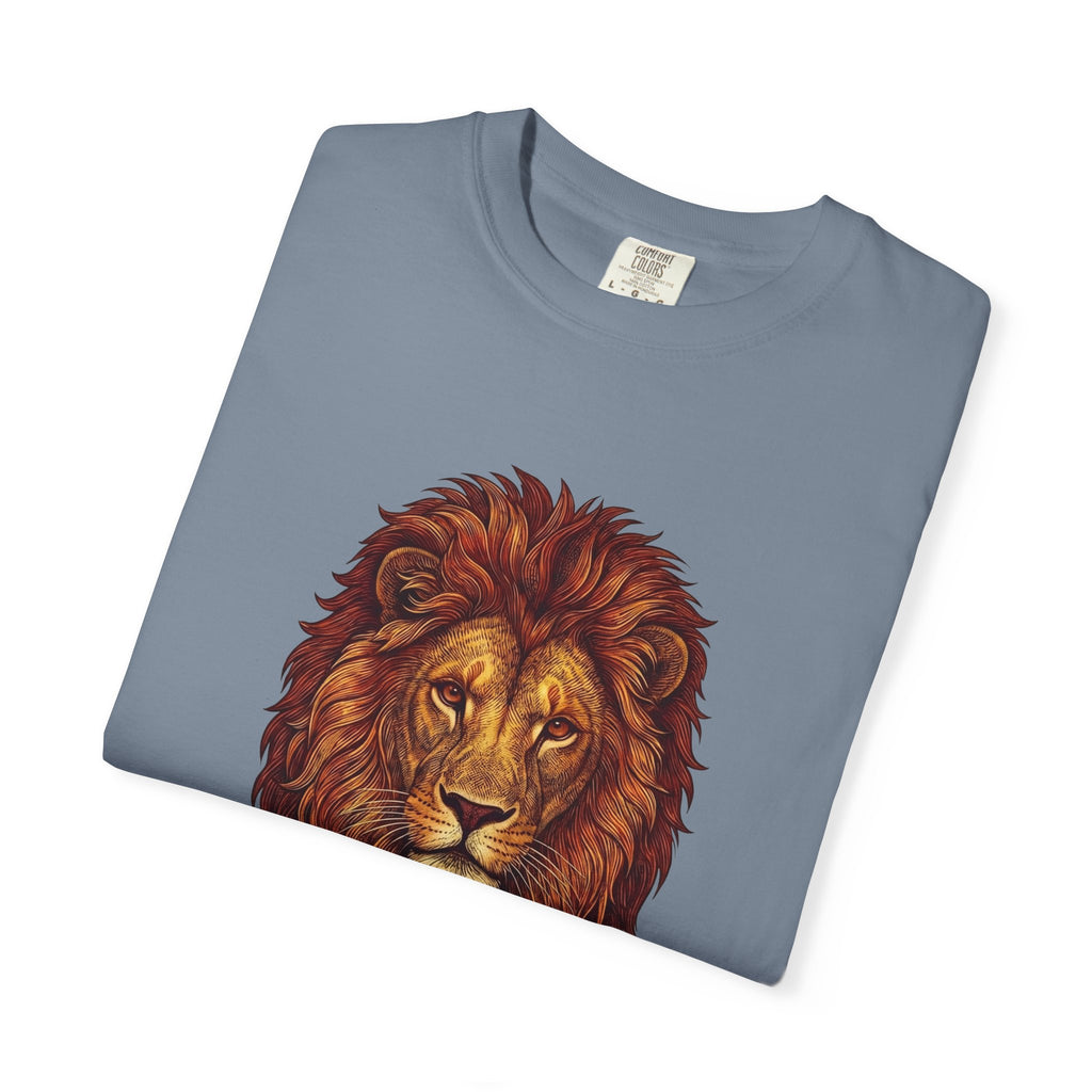 Lion Illustration T-Shirt — Majestic Walking Lion Graphic Tee