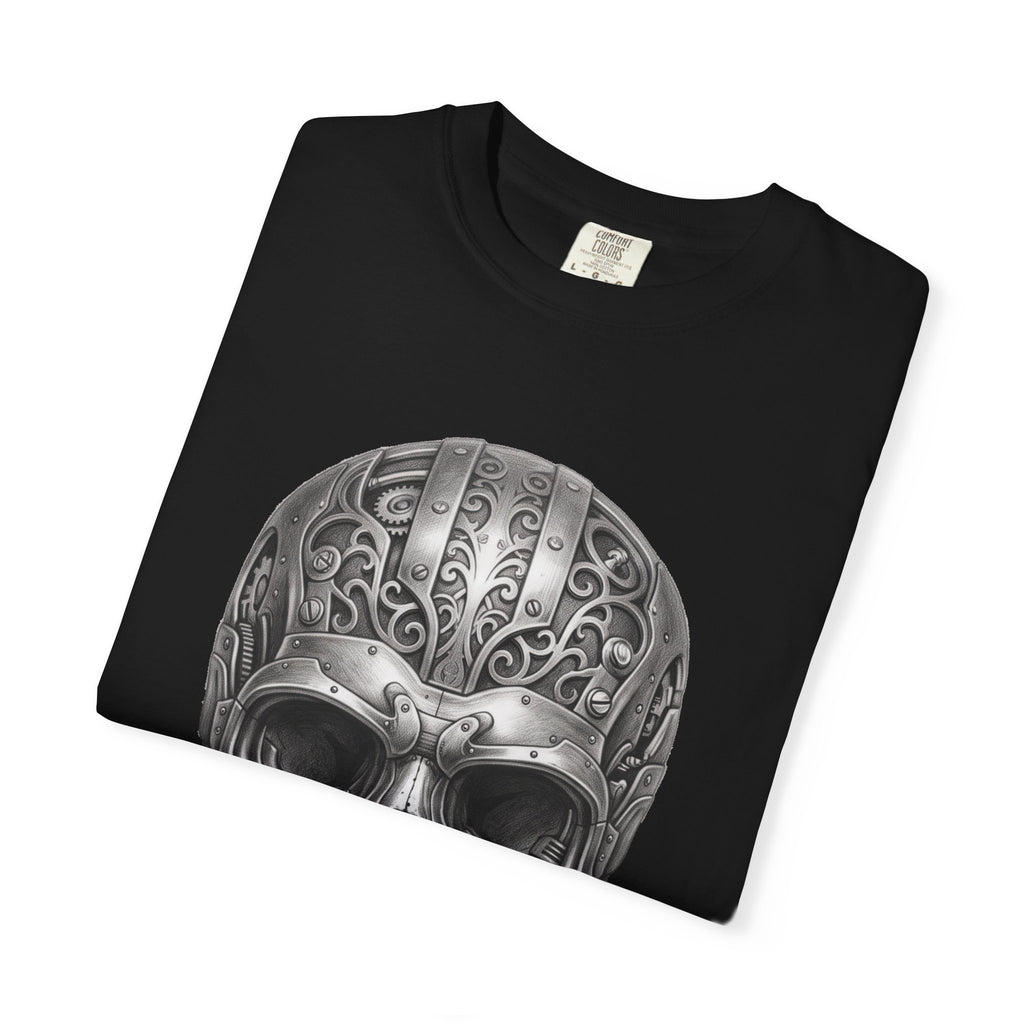 Ornate Silver Skull T-Shirt — Gothic Day of the Dead Style Shirt