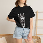 Husky Walk Graphic T-Shirt — Realistic Siberian Husky Illustration
