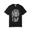 Lion Graphic T-Shirt — Majestic Walking Lion Illustration, Wildlife Tee