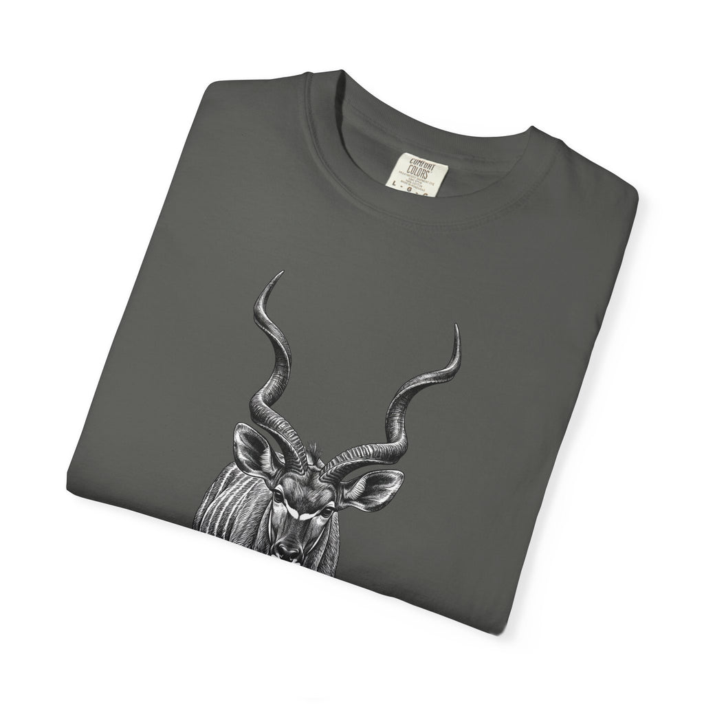 Kudu Antelope Graphic T-Shirt — Monochrome Wildlife Tee