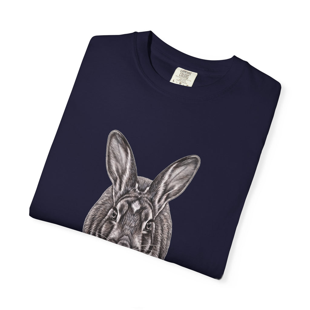 Vintage Rabbit Illustration T-Shirt — Front-Facing Hare Graphic Tee