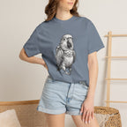 African Grey Parrot T-Shirt — Realistic Bird Illustration Shirt