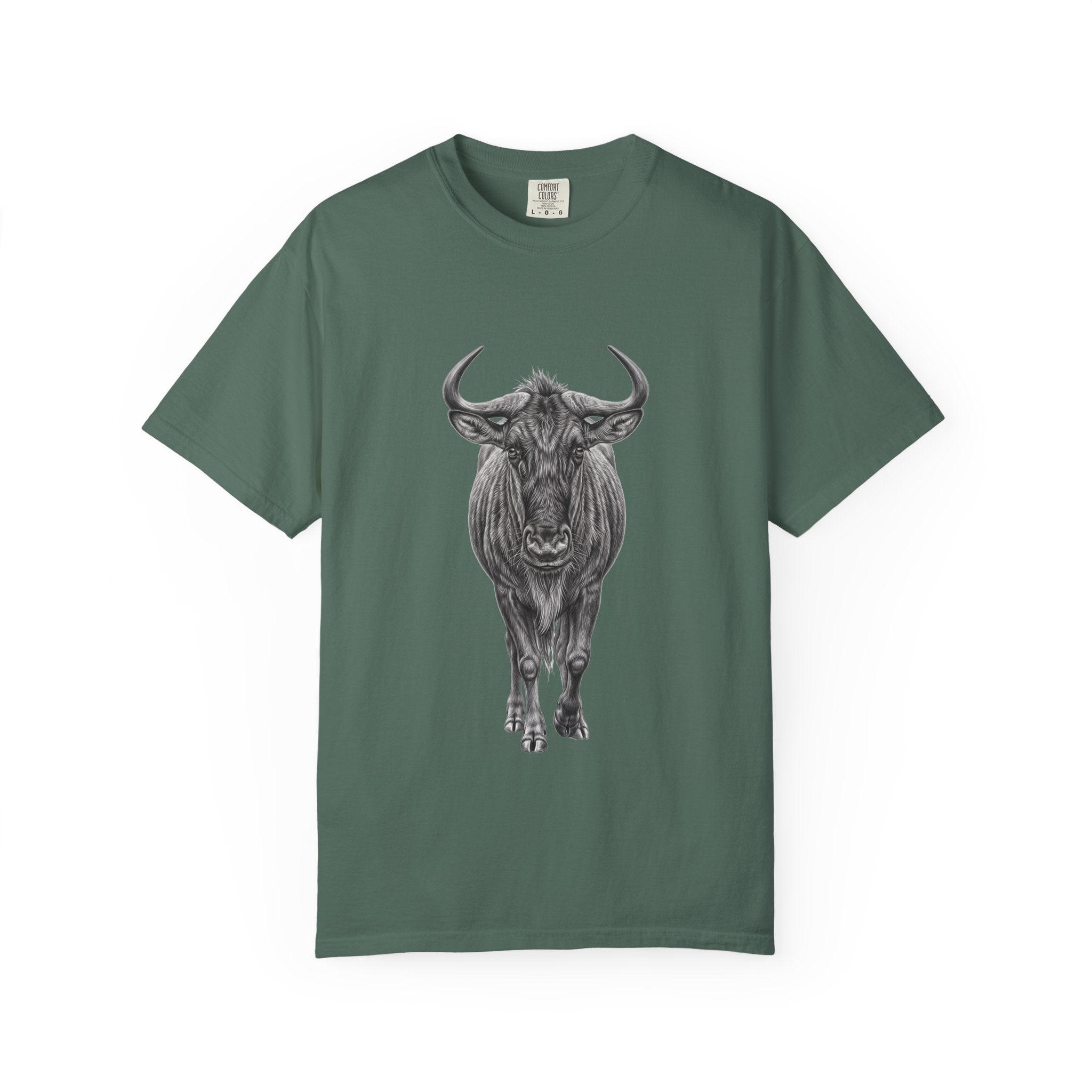Wildebeest Illustration T-Shirt — Vintage Safari Animal Graphic Tee
