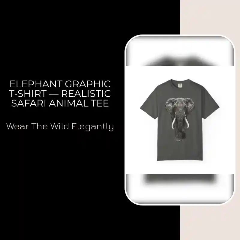 Elephant Graphic T-Shirt &mdash; Realistic Safari Animal Tee by@Outfy