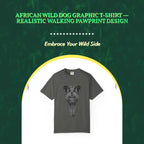 African Wild Dog Graphic T-Shirt &mdash; Realistic Walking Pawprint Design by@Outfy