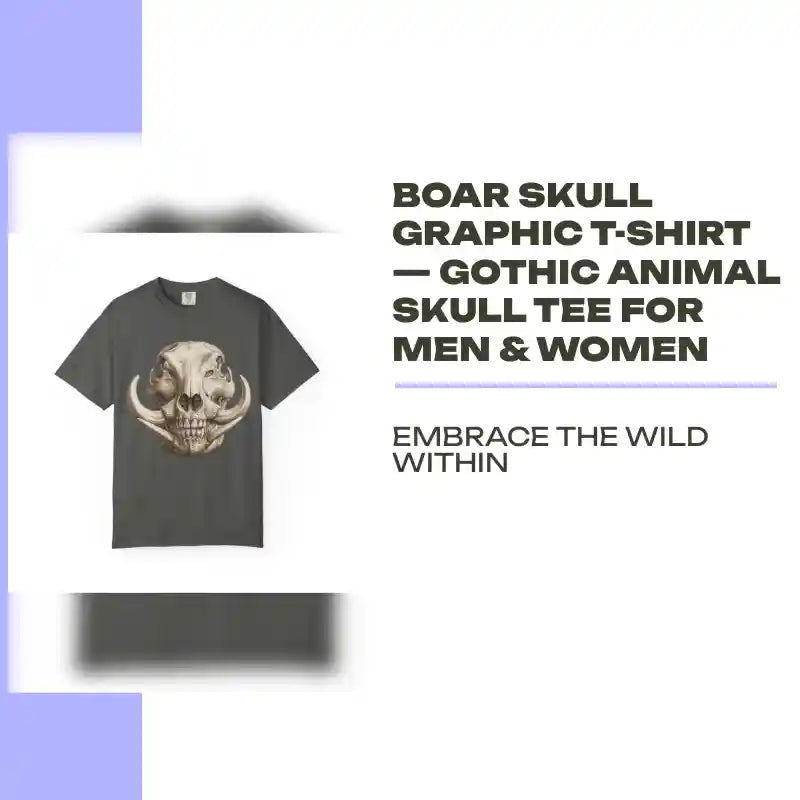 Boar Skull Graphic T-Shirt &mdash; Gothic Animal Skull Tee for Men &amp; Women by@Outfy